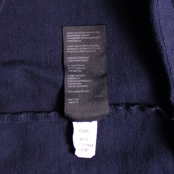 Tommy Hilfiger XL V-Neck T-Shirt Navy Blue Preppy Minimalist Casual Menswear Tee - Picture 9 of 10